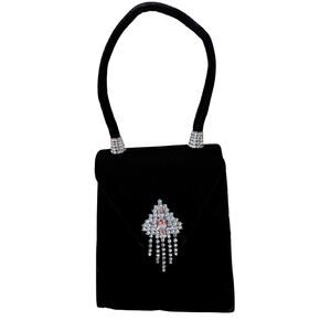 Vintage Valerie Stevens Evening Black Velvet Purse
